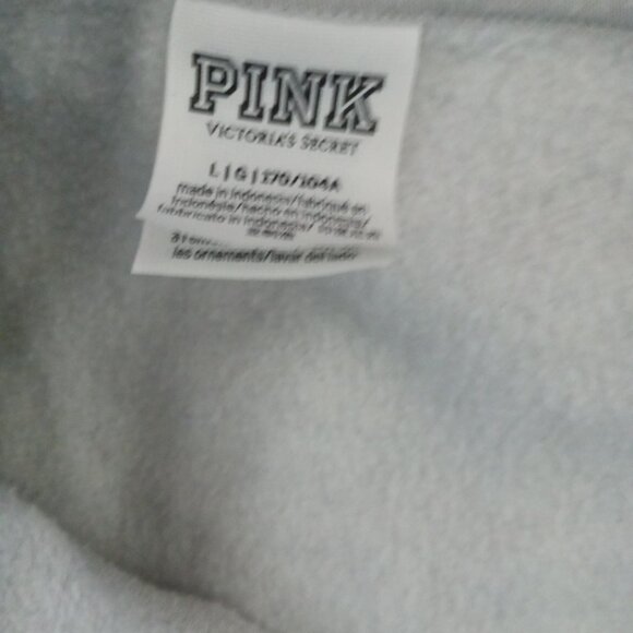 PINK Gray Hoodie with the White Pink Logo - Picture 6 of 6